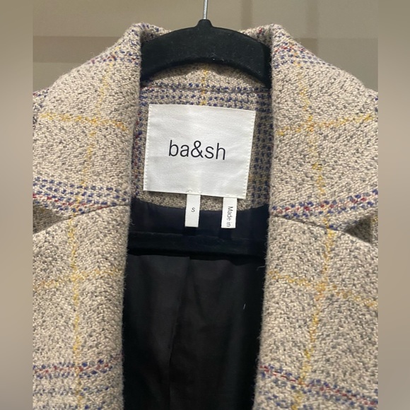 Ba-sh ba&sh bash Blazer Leto Suit Jacket Plaid Wool Tailored $665 - Picture 9 of 9